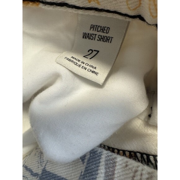 BDG URBAN OUTFITTERS Pitched A-Line Denim Short Newspaper Print - Size 27 Frayed - Picture 6 of 8